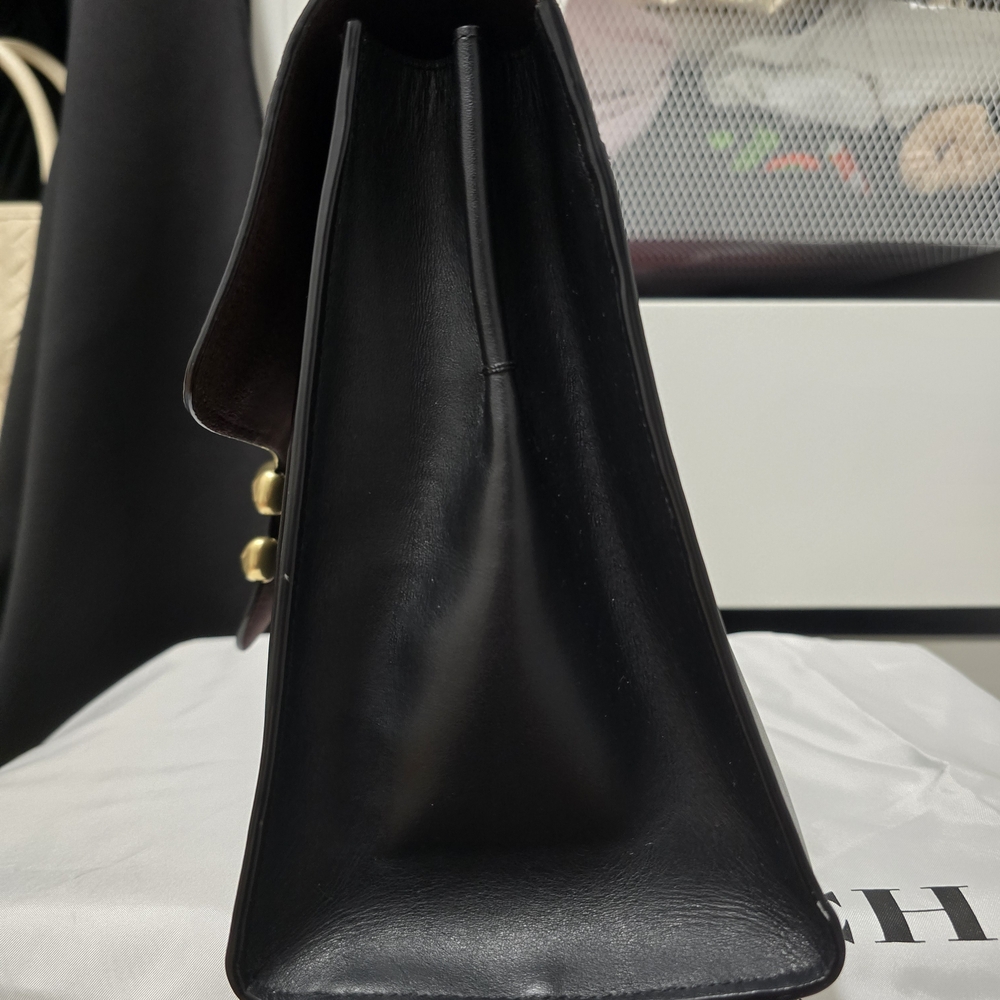 Coach Black Satchel with Gold Accent - Picture 5 of 13